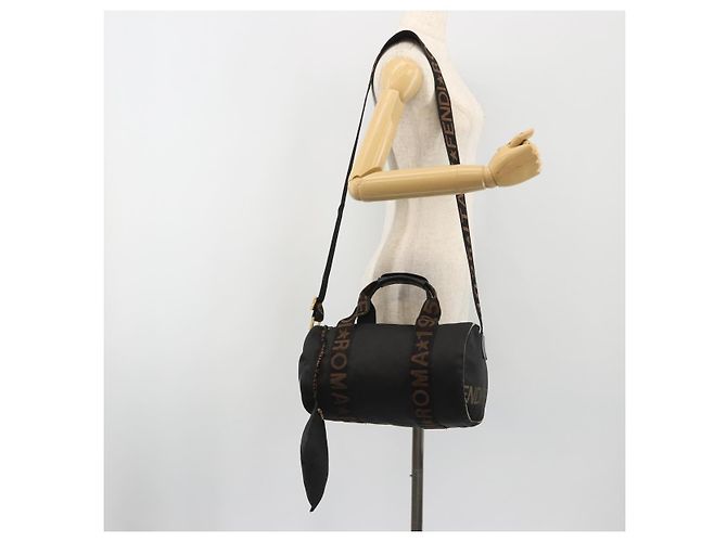 Borsa FENDI in tela 2way Nero Oro Auth 191061 D'oro - vista 26