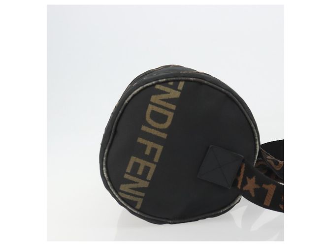 Borsa FENDI in tela 2way Nero Oro Auth 191061 D'oro - vista 3