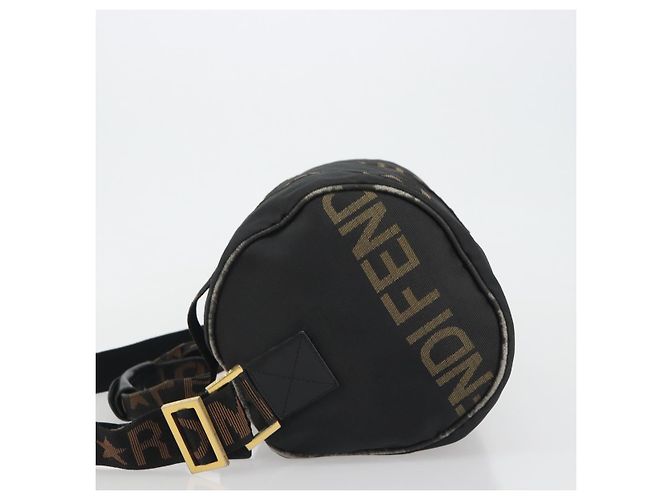 Borsa FENDI in tela 2way Nero Oro Auth 191061 D'oro - vista 4