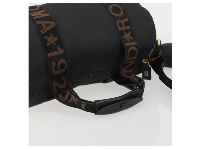 Borsa FENDI in tela 2way Nero Oro Auth 191061 D'oro - vista 7