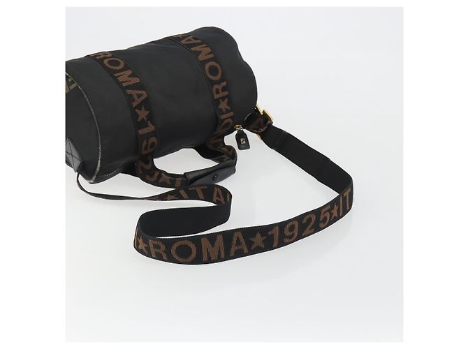 Borsa FENDI in tela 2way Nero Oro Auth 191061 D'oro - vista 9