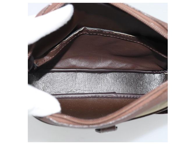 Borsa a Spalla Burberrys Nova Check in Tela Beige Gold Auth ep15123 D'oro - vista 11