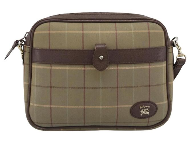Borsa a Spalla Burberrys Nova Check in Tela Beige Gold Auth ep15123 D'oro - vista 13