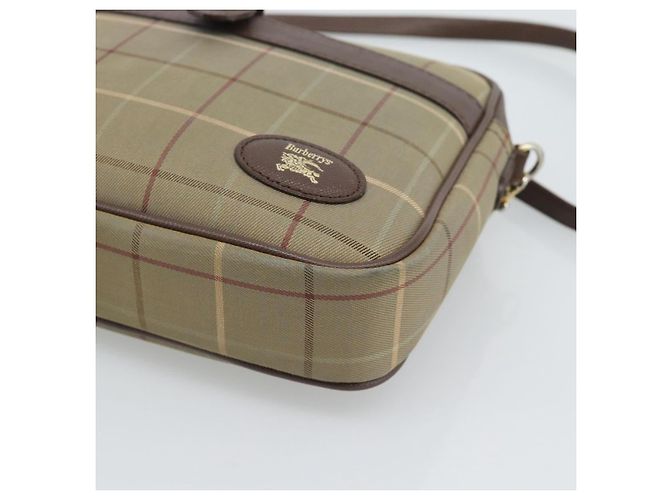 Borsa a Spalla Burberrys Nova Check in Tela Beige Gold Auth ep15123 D'oro - vista 9