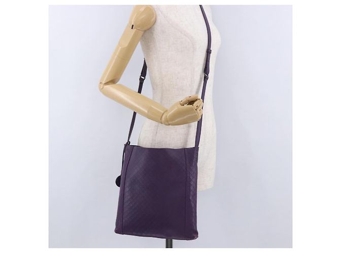 Borsa a Spalla BOTTEGA VENETA INTRECCIATO in Pelle Viola Auth 192755A Porpora - vista 21