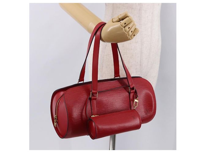 Borsa LOUIS VUITTON Epi Soufflot Rossa M52227 LV Auth 190657V Rosso - vista 27