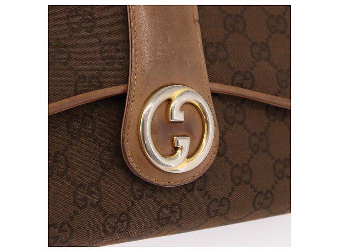 GUCCI GG Canvas Schultertasche Braun Gold Auth 191929 Golden - Ansicht 14