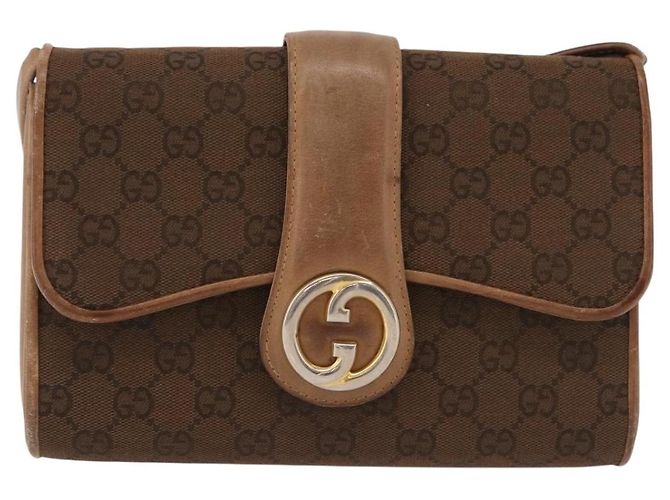 GUCCI GG Canvas Schultertasche Braun Gold Auth 191929 Golden - Ansicht 2