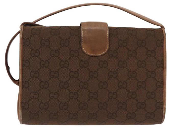 GUCCI GG Canvas Schultertasche Braun Gold Auth 191929 Golden - Ansicht 3