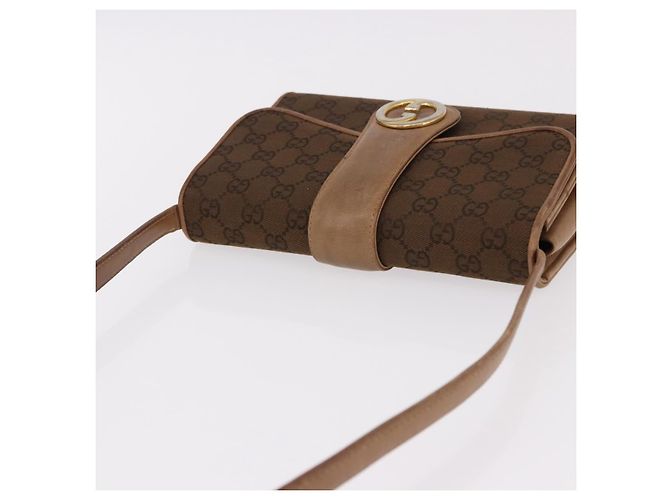 GUCCI GG Canvas Schultertasche Braun Gold Auth 191929 Golden - Ansicht 6