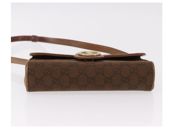 GUCCI GG Canvas Schultertasche Braun Gold Auth 191929 Golden - Ansicht 9