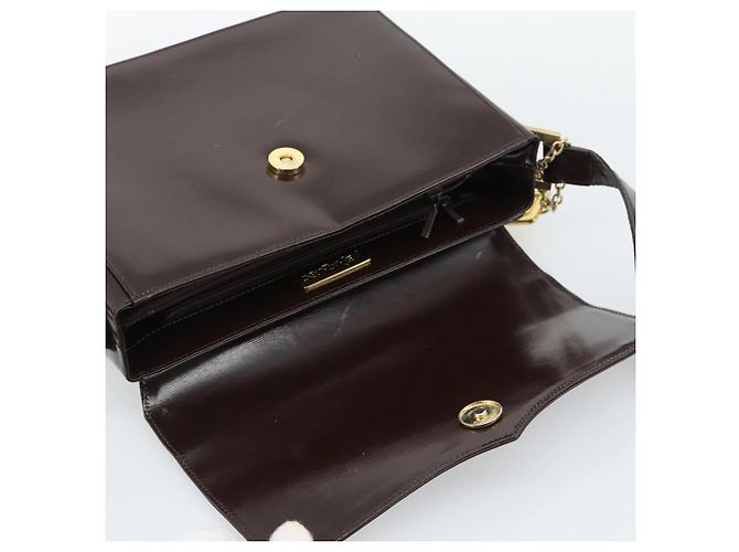 Borsa a Spalla SAINT LAURENT in Pelle Marrone Oro Auth ar14039 D'oro - vista 11