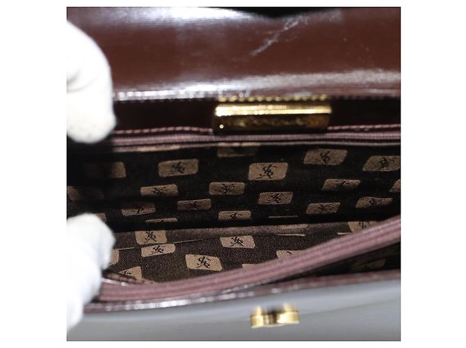 Borsa a Spalla SAINT LAURENT in Pelle Marrone Oro Auth ar14039 D'oro - vista 12