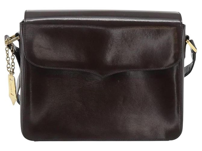Borsa a Spalla SAINT LAURENT in Pelle Marrone Oro Auth ar14039 D'oro - vista 13