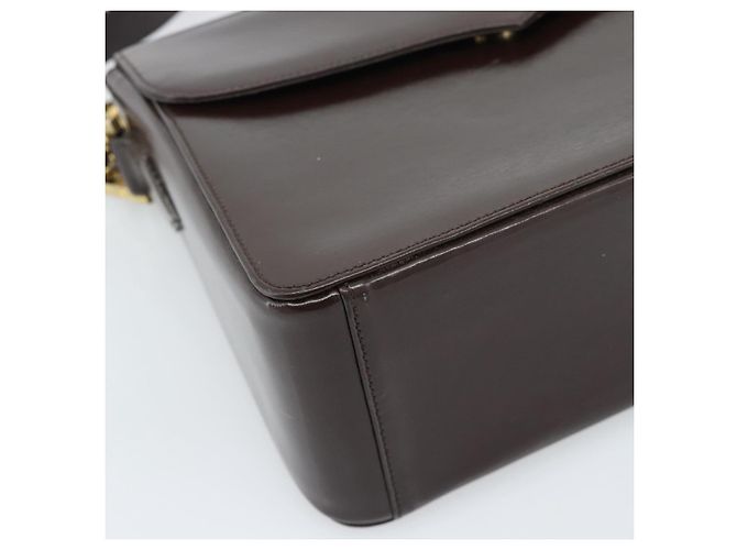 Borsa a Spalla SAINT LAURENT in Pelle Marrone Oro Auth ar14039 D'oro - vista 14