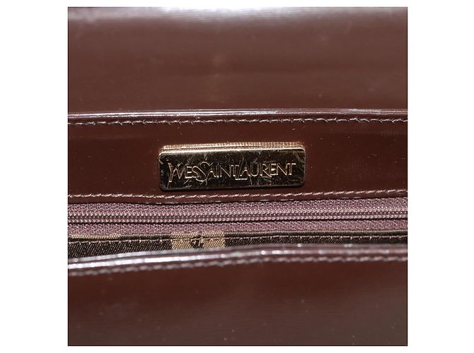 Borsa a Spalla SAINT LAURENT in Pelle Marrone Oro Auth ar14039 D'oro - vista 17