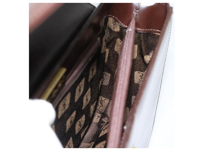 Borsa a Spalla SAINT LAURENT in Pelle Marrone Oro Auth ar14039 D'oro - vista 18