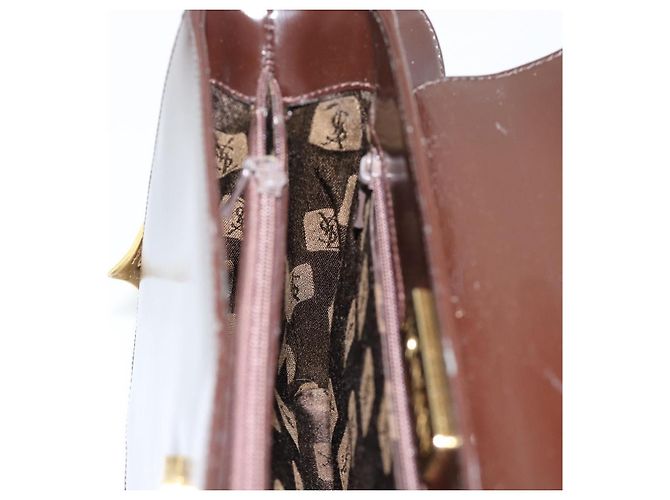 Borsa a Spalla SAINT LAURENT in Pelle Marrone Oro Auth ar14039 D'oro - vista 19