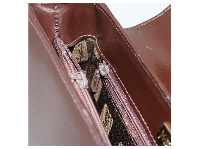 Borsa a Spalla SAINT LAURENT in Pelle Marrone Oro Auth ar14039 D'oro - vista 20