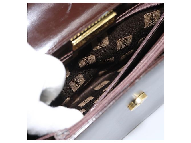 Borsa a Spalla SAINT LAURENT in Pelle Marrone Oro Auth ar14039 D'oro - vista 21