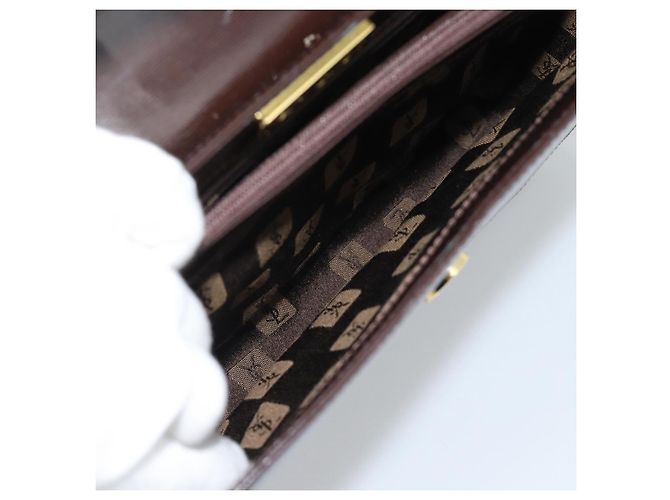 Borsa a Spalla SAINT LAURENT in Pelle Marrone Oro Auth ar14039 D'oro - vista 24