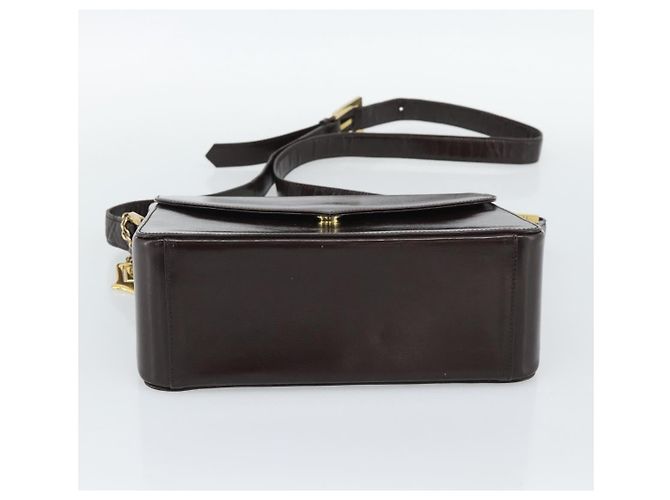 Borsa a Spalla SAINT LAURENT in Pelle Marrone Oro Auth ar14039 D'oro - vista 5