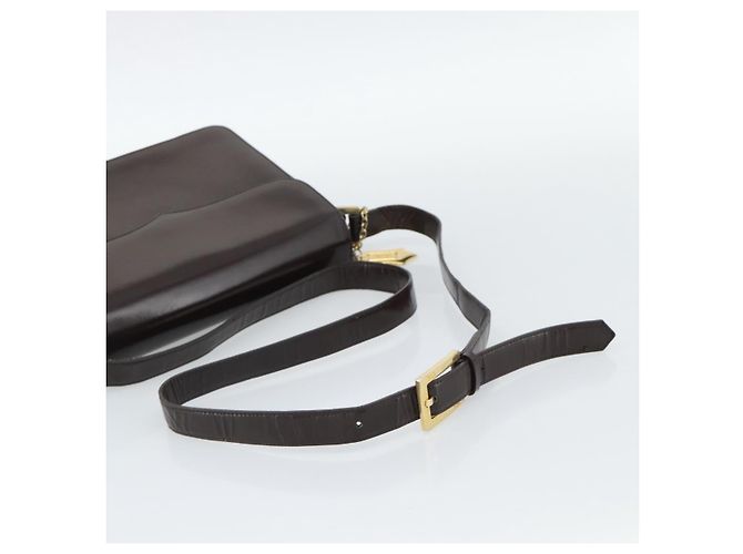 Borsa a Spalla SAINT LAURENT in Pelle Marrone Oro Auth ar14039 D'oro - vista 7