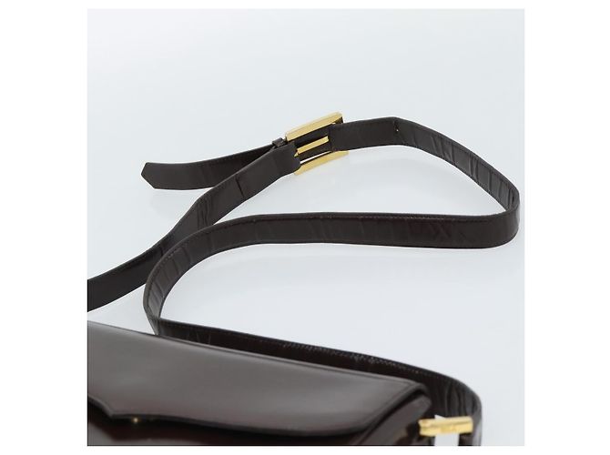 Borsa a Spalla SAINT LAURENT in Pelle Marrone Oro Auth ar14039 D'oro - vista 8