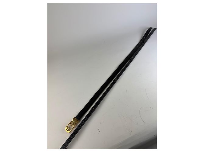 Vintage Gucci GG Logo Ledergürtel Schwarz Gold - Ansicht 7