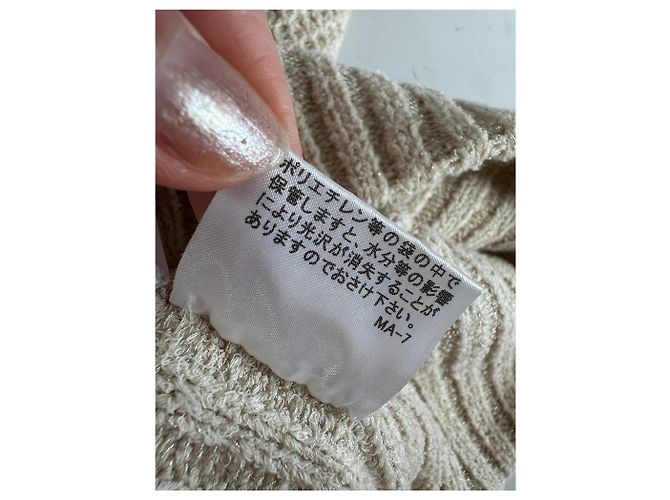 Vintage Burberry Strickpullover Creme Gold Plate M Beige - Ansicht 11