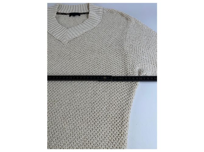 Vintage Burberry Strickpullover Creme Gold Plate M Beige - Ansicht 12