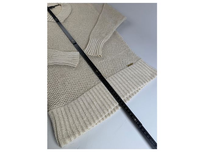 Vintage Burberry Strickpullover Creme Gold Plate M Beige - Ansicht 8