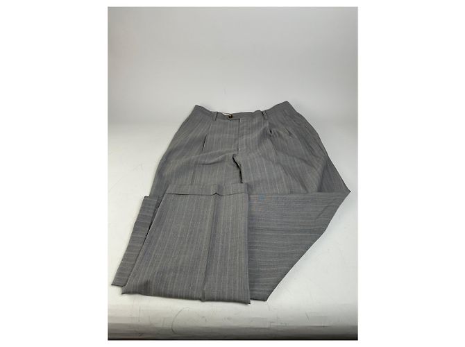 Vintage Dior Men’s Wool Blend Blazer Light Grey Stripe XL - view 4