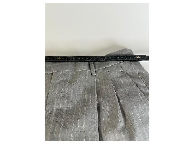 Vintage Dior Men’s Wool Blend Blazer Light Grey Stripe XL - view 5