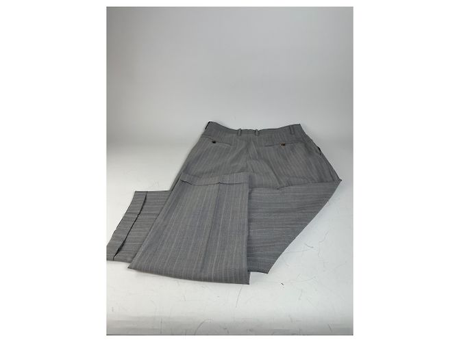 Vintage Dior Men’s Wool Blend Blazer Light Grey Stripe XL - view 6