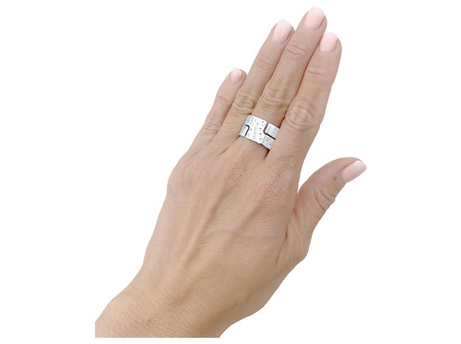 Anel Dinh Van "Seventies" em ouro branco e diamantes. - vista 5