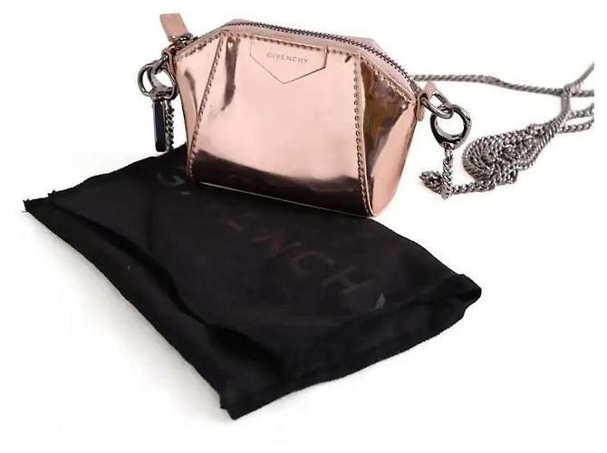 Borsa a tracolla Givenchy in pelle vernice rosa - vista 5