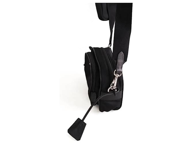 Borsa a tracolla Prada nera in nylon e pelle Nero - vista 2