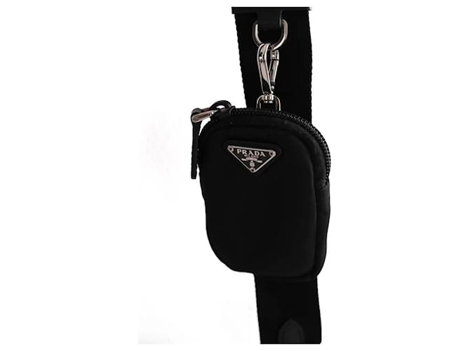 Borsa a tracolla Prada nera in nylon e pelle Nero - vista 3