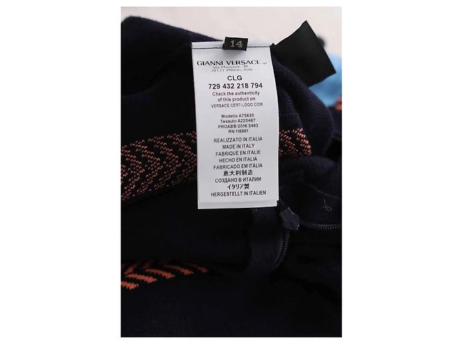 Abito Versace in lana blu navy - vista 5