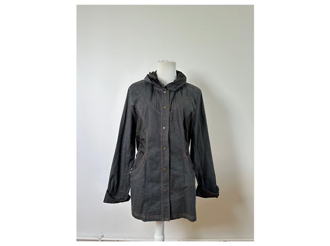 Autre Marque Giacca in denim e nylon vintage Kansai Yamamoto Grigio scuro Nero M - vista 14