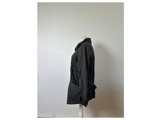 Autre Marque Giacca in denim e nylon vintage Kansai Yamamoto Grigio scuro Nero M - vista 2