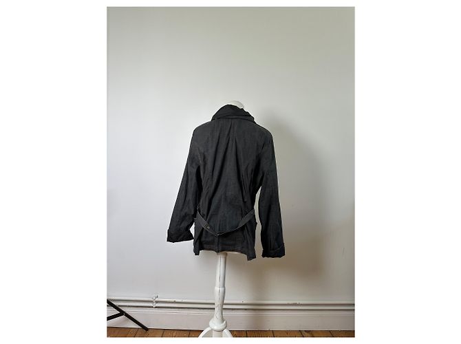 Autre Marque Giacca in denim e nylon vintage Kansai Yamamoto Grigio scuro Nero M - vista 3