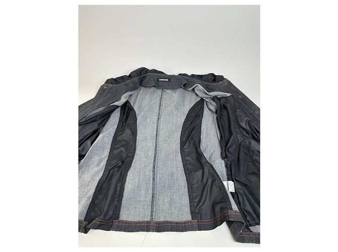 Autre Marque Giacca in denim e nylon vintage Kansai Yamamoto Grigio scuro Nero M - vista 4