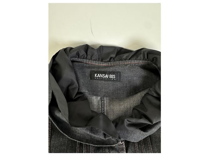 Autre Marque Giacca in denim e nylon vintage Kansai Yamamoto Grigio scuro Nero M - vista 6