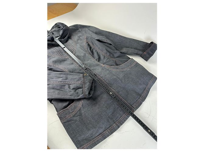 Autre Marque Giacca in denim e nylon vintage Kansai Yamamoto Grigio scuro Nero M - vista 8