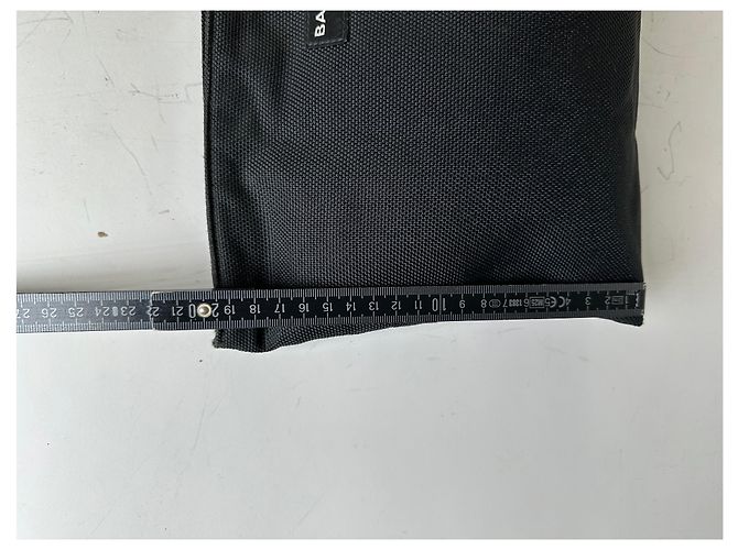 Beauty case vintage Balenciaga in tessuto tecnico nero argento - vista 11