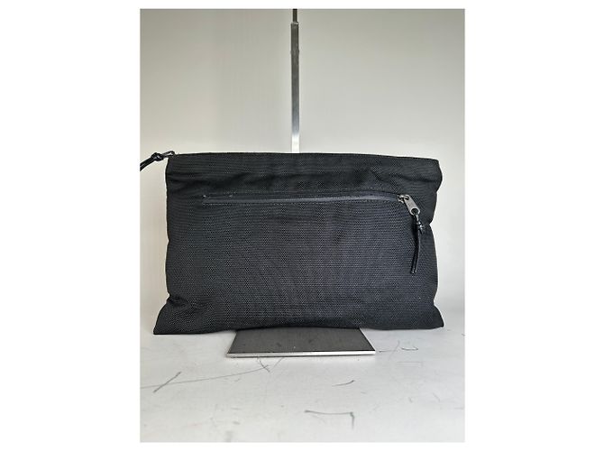 Beauty case vintage Balenciaga in tessuto tecnico nero argento - vista 14