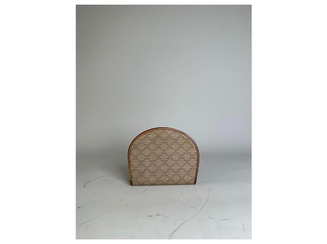 Edge Céline Vintage Celine Canvas Leather Trim Wallet Beige Brown - view 10
