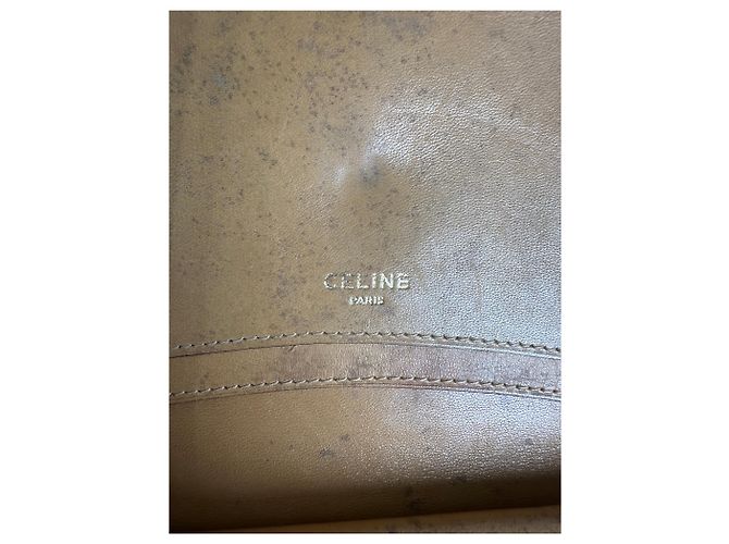 Edge Céline Vintage Celine Canvas Leather Trim Wallet Beige Brown - view 5